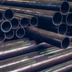 Close-up view of steel pipes in Iron and Steel Mill located in Taganrog